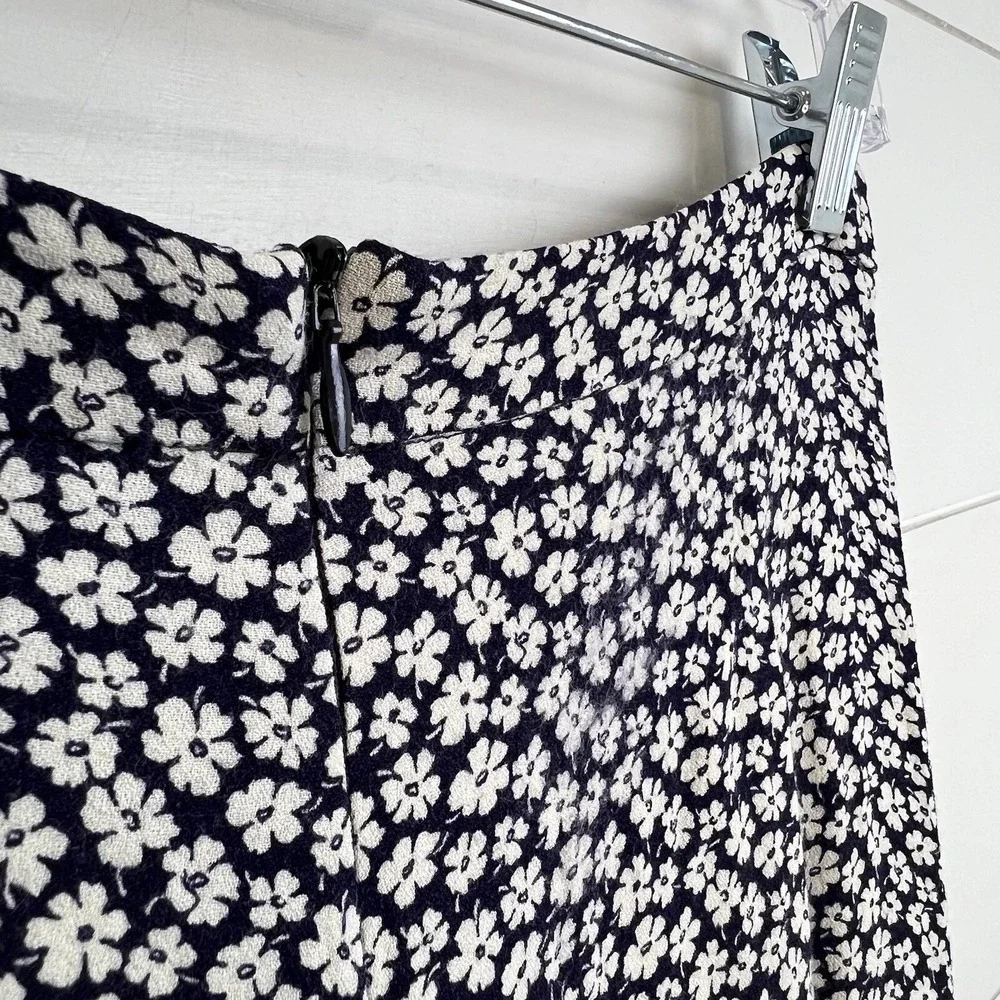 Reformation Coco Wide Leg‎ Pants Women 4 Navy White Crop Quito